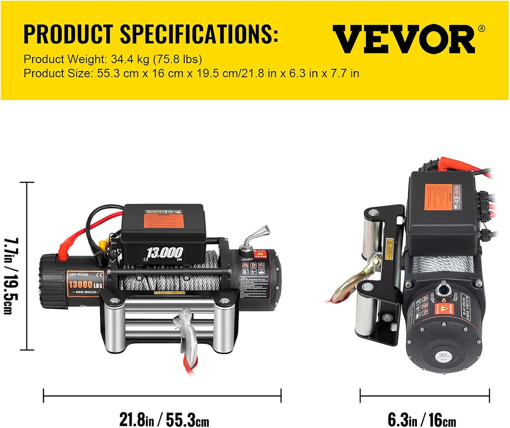 13000lb 12V Electric Winch with Wireless Remote Control Q16623