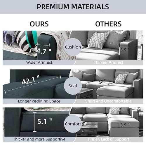 Convertible Sectional Sofa with Storage Ottoman B902972
