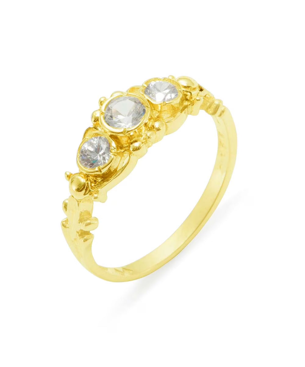 9k Yellow Gold Cubic Zirconia Womens Ring J2268