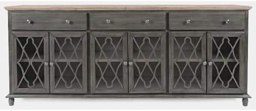 Grey Six Door Accent Cabinet X582