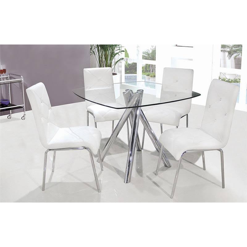 5 Pcs Square Glass Dinette Set J2163