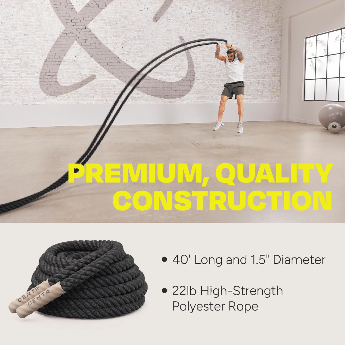 Heavy-Duty Battle Rope 40 ft B221
