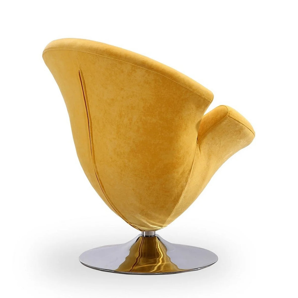 Tulip Yellow Velvet Swivel Accent Chair (Set of 2) F976806