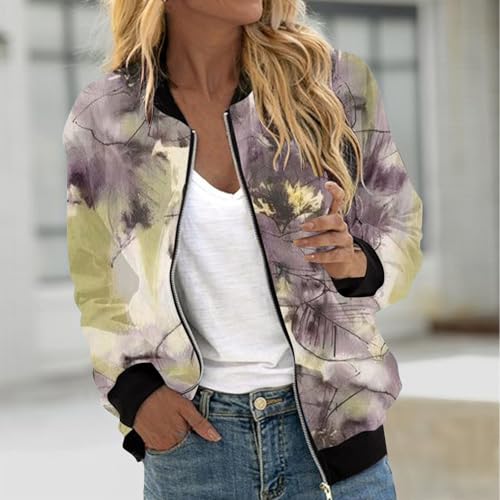 Floral Print Lightweight Zip up Bomber Jacket M94752