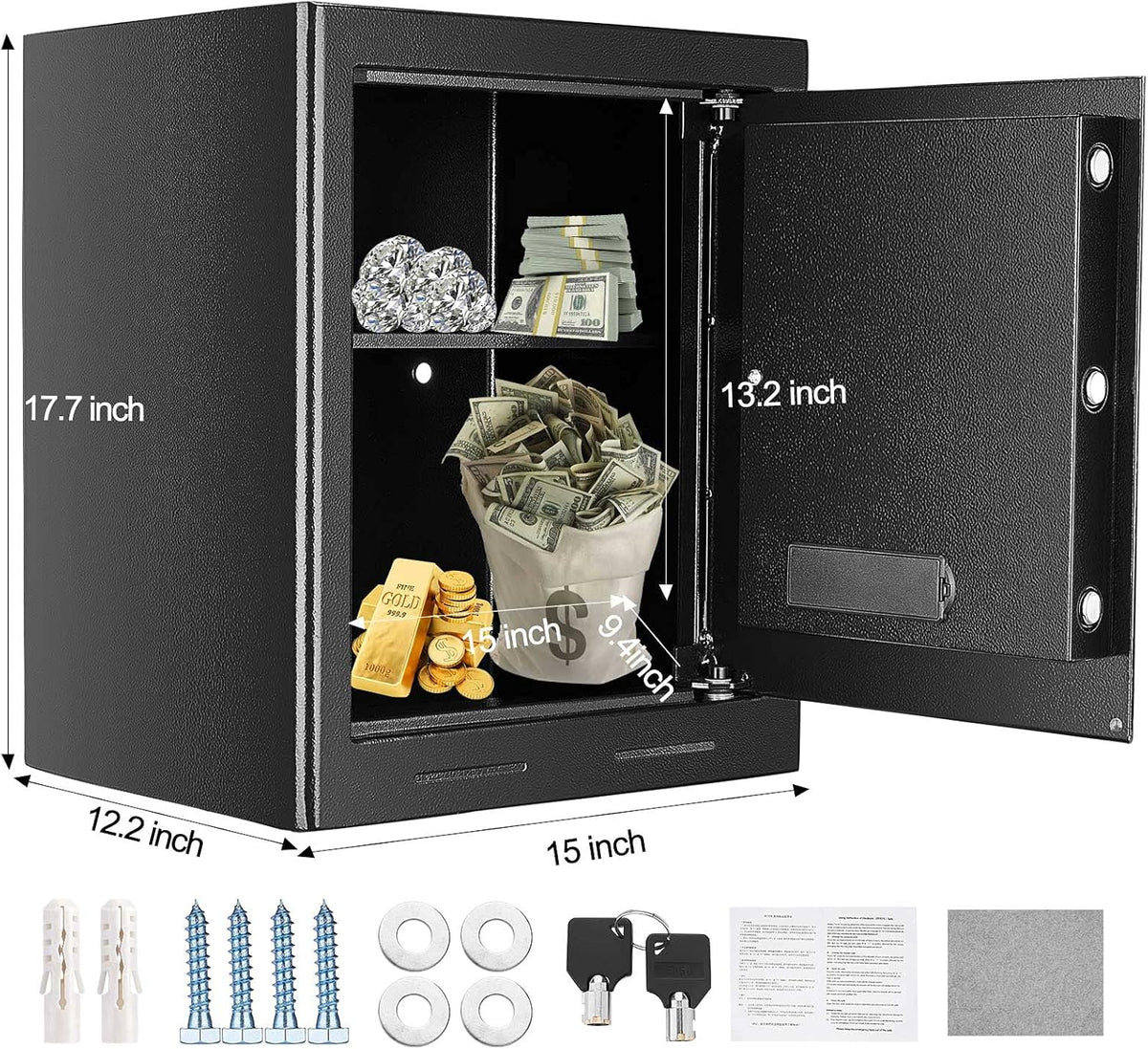 Fireproof Waterproof Digital Safe Box with Keypad Lock S171075