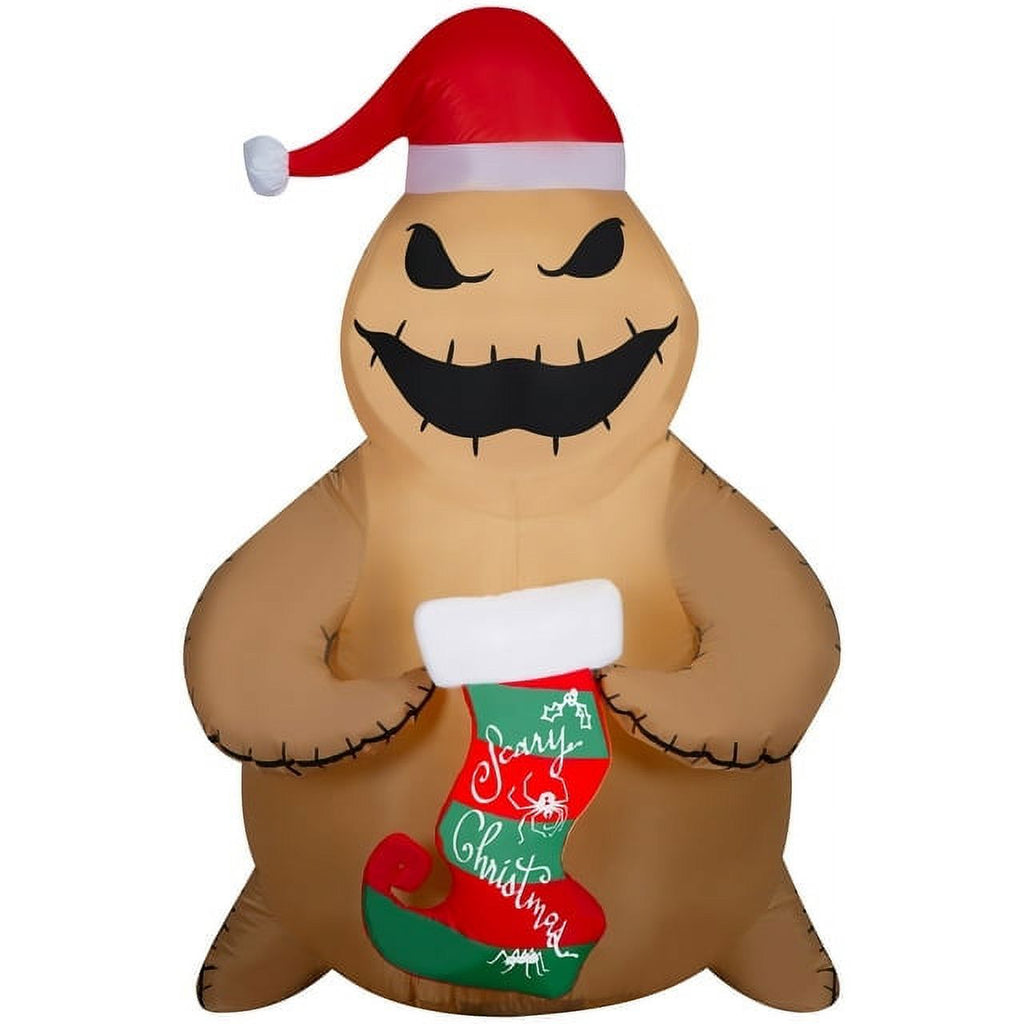 5 Foot Brown Burlap Inflatables Christmas Stocking N397