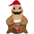 5 Foot Brown Burlap Inflatables Christmas Stocking N397