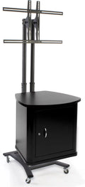 Black Steel TV Stand with Locking Cabinet A995029