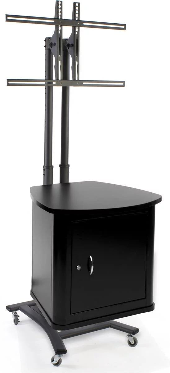Black Steel TV Stand with Locking Cabinet A995029