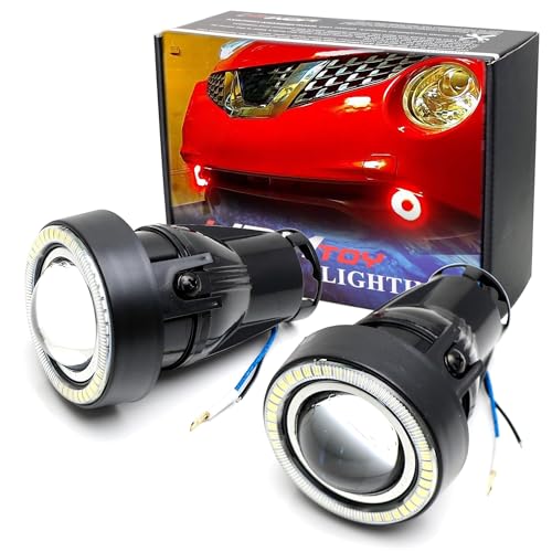 3-Inch Projector Fog Light Kit with 40-SMD Red LED Halo Ring U768