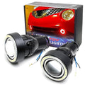 3-Inch Projector Fog Light Kit with 40-SMD Red LED Halo Ring U768