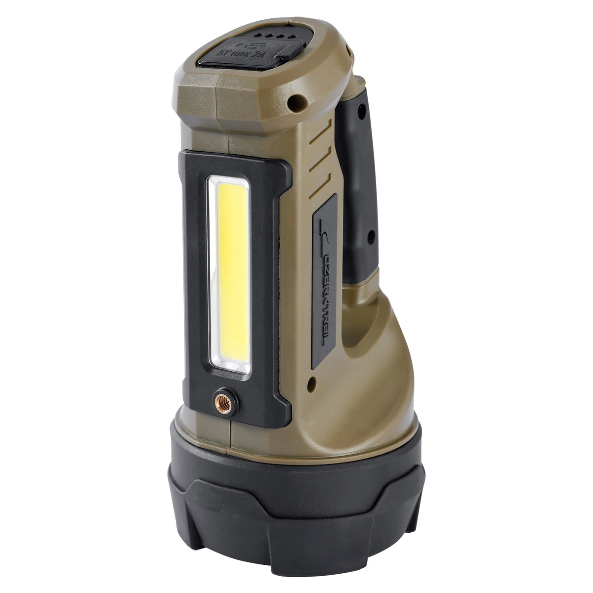 2000 Lumen Dual Source LED Rechargeable Spotlight with 5000 mAh Power Bank, Olive S489