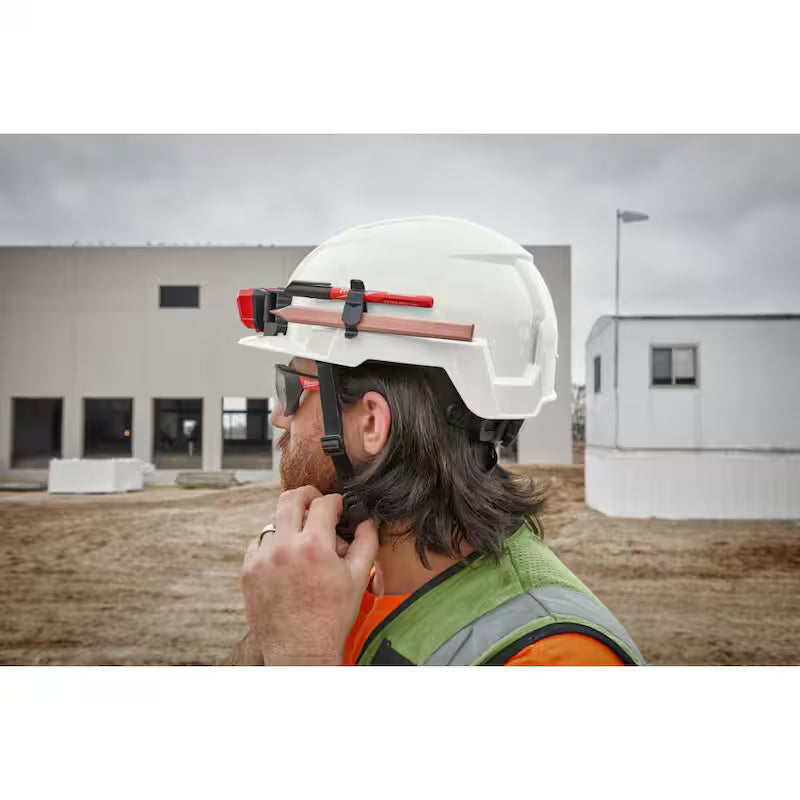 White Type 2 Class E Front Brim Non-Vented Safety Helmet Z620