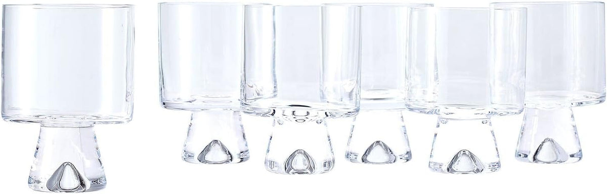Set of 6 Clear Rock Glasses D850119