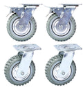 6 inch All Swivel Caster Wheels, Heavy Duty 4Pcs Pack Anti-Skid Rubber Swivel Casters with 360 Degree Top Plate D2768