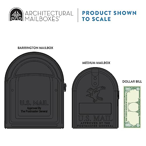 Galvanized Steel Post Mount Mailbox, Black, Large Capacity I246610
