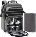 Picnic Backpack Cooler Bag for 2 Person Set with Insulated Compartment, Fleece Blanket, Cutlery Set N422