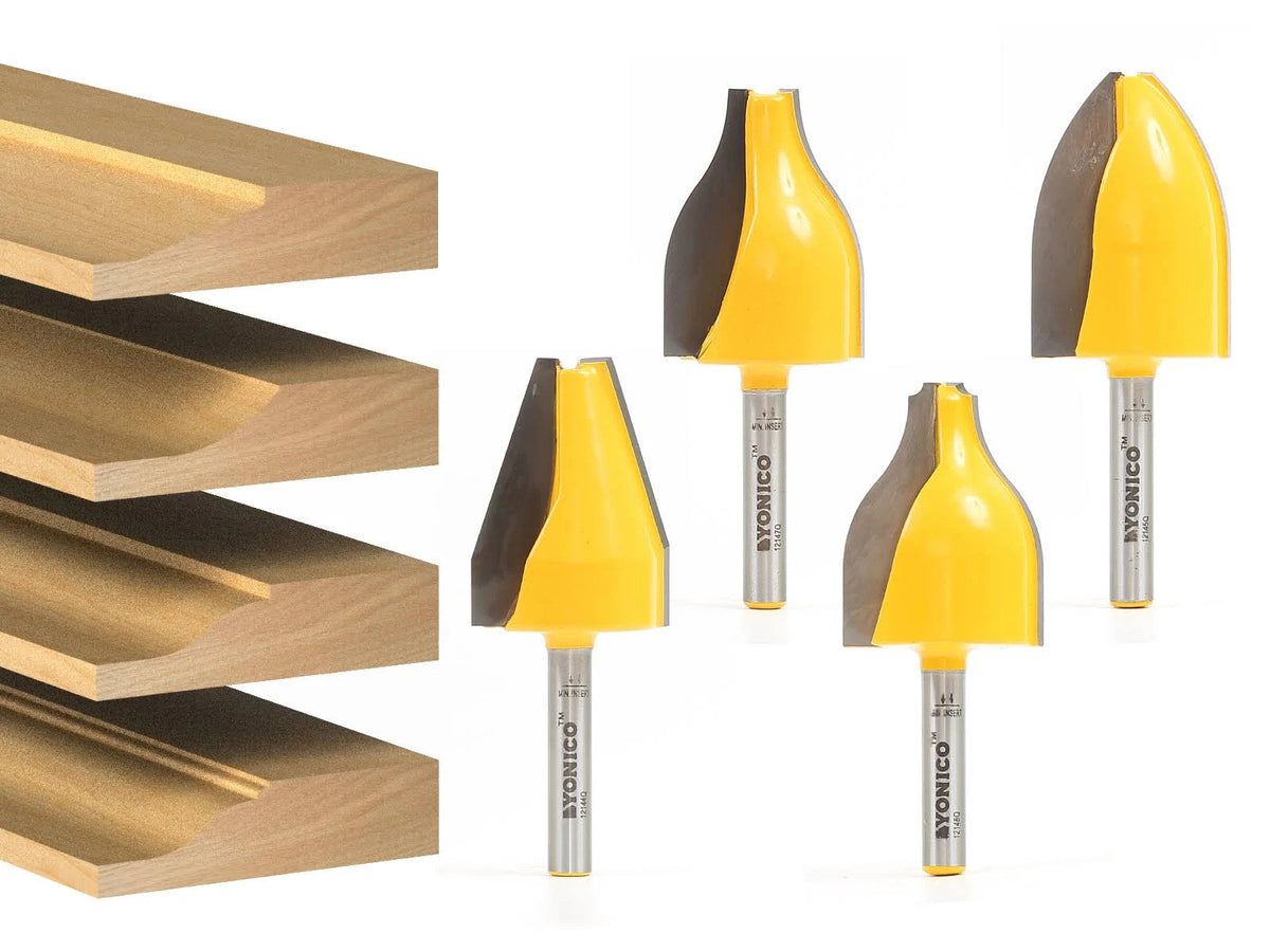 4 Bit Vertical Raised Panel Router Bit Set 1/4-Inch Shank K222142