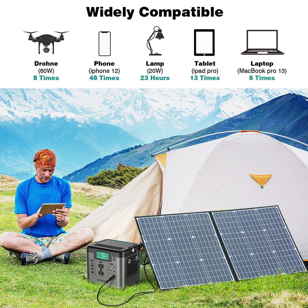 518Wh Solar Generator Power Station with 100W Solar Panel O520839