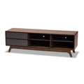 Grey and Walnut 2-Drawer Wood TV Stand Q13034