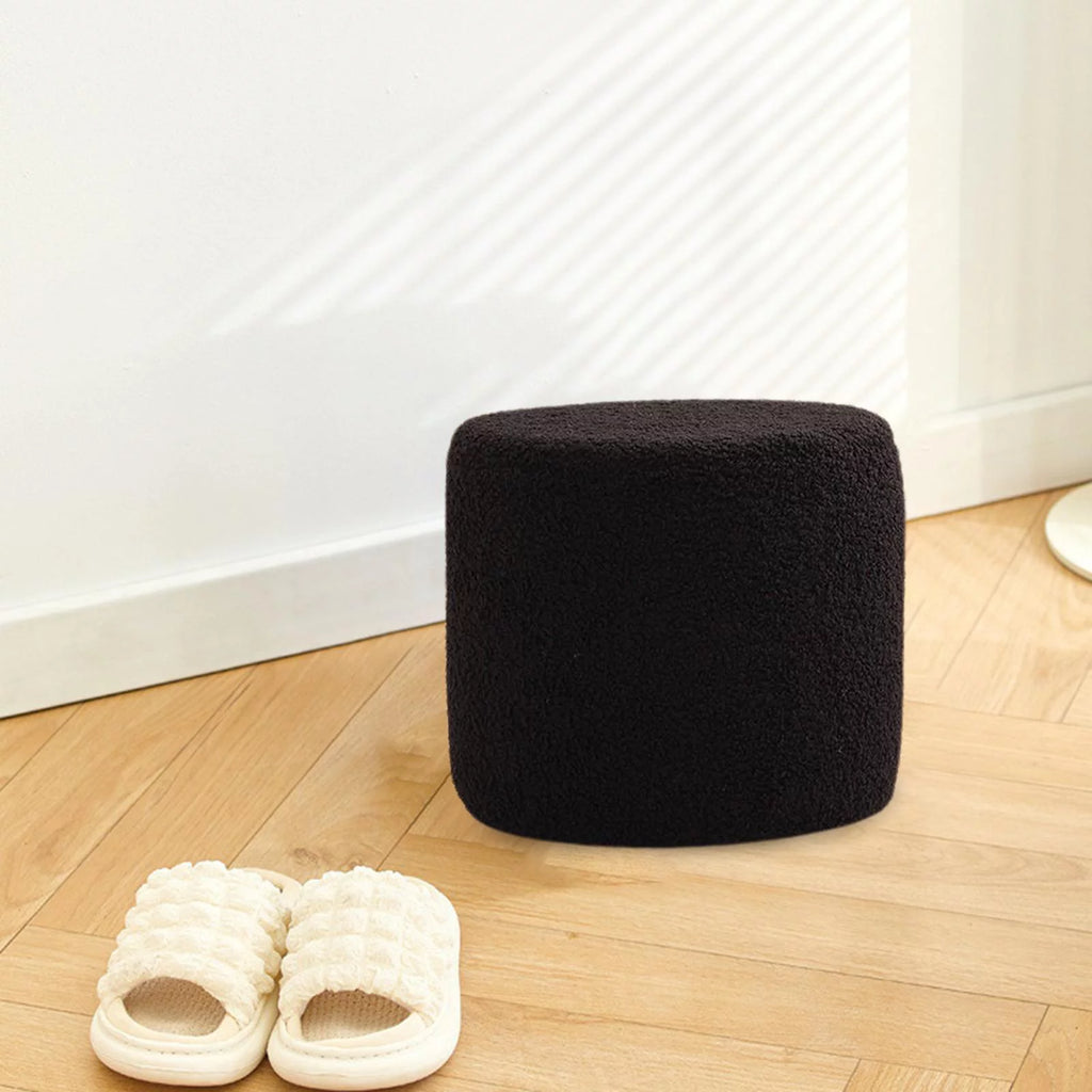 Black Small Footstool Ottoman L7851
