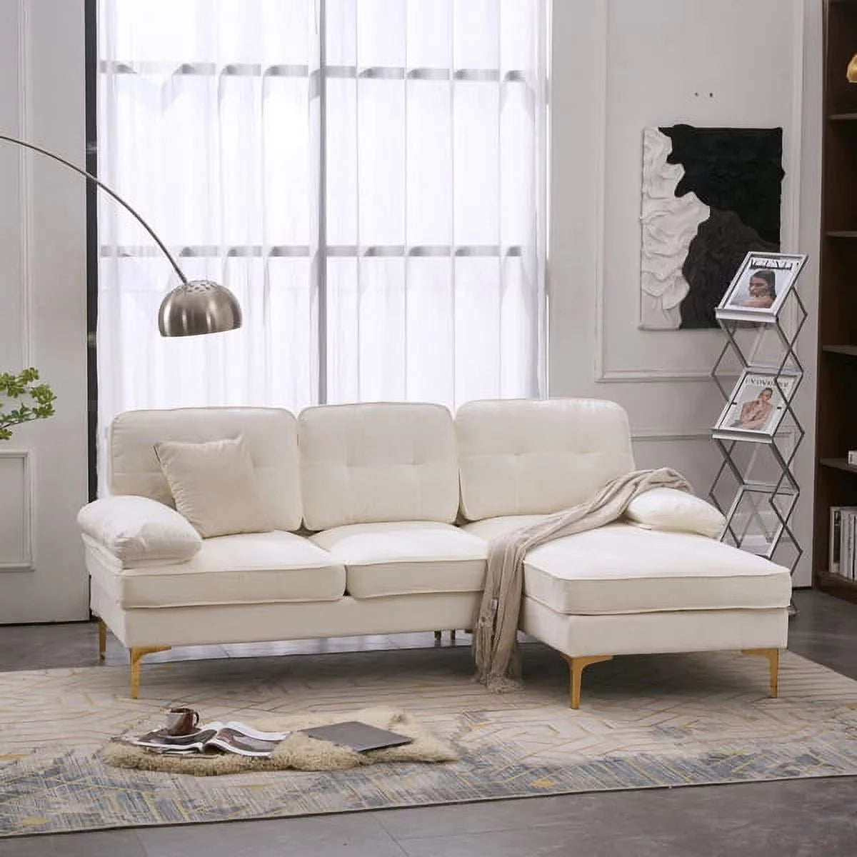 White Convertible Sectional Sofa S970091