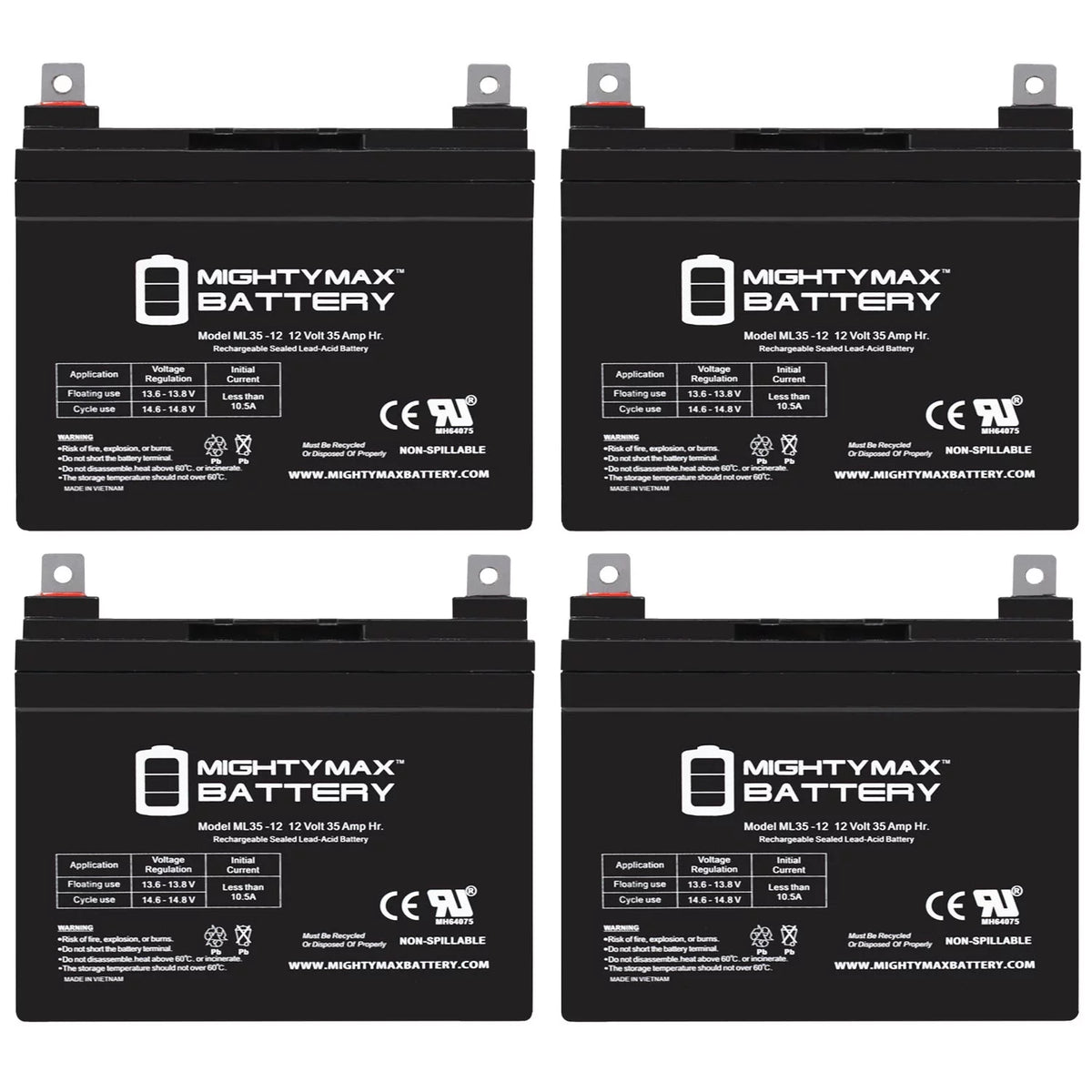 12V 35Ah Wheelchair Battery 2 Pack G985635