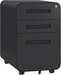 Pink 3 Drawer Rolling File Cabinet with Lock and Wheels, Metal Steel Frame K9563