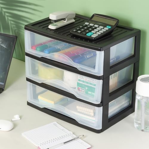 Medium 4 Drawer Clear Stacking Desktop Organizer E187070