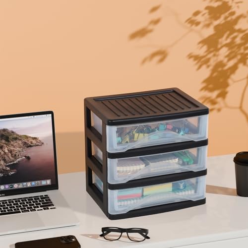 Medium 4 Drawer Clear Stacking Desktop Organizer E187070