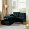 Velvet 2-3 Seat Sectional Sofa with Storage Ottoman M48714