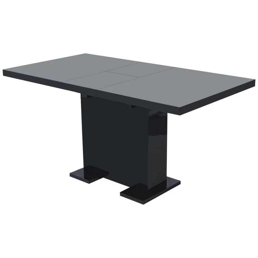 Extendable Dining Table High Gloss Black O363