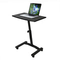 Black Height Adjustable Mobile Laptop Cart Desk with Wheels Y72073