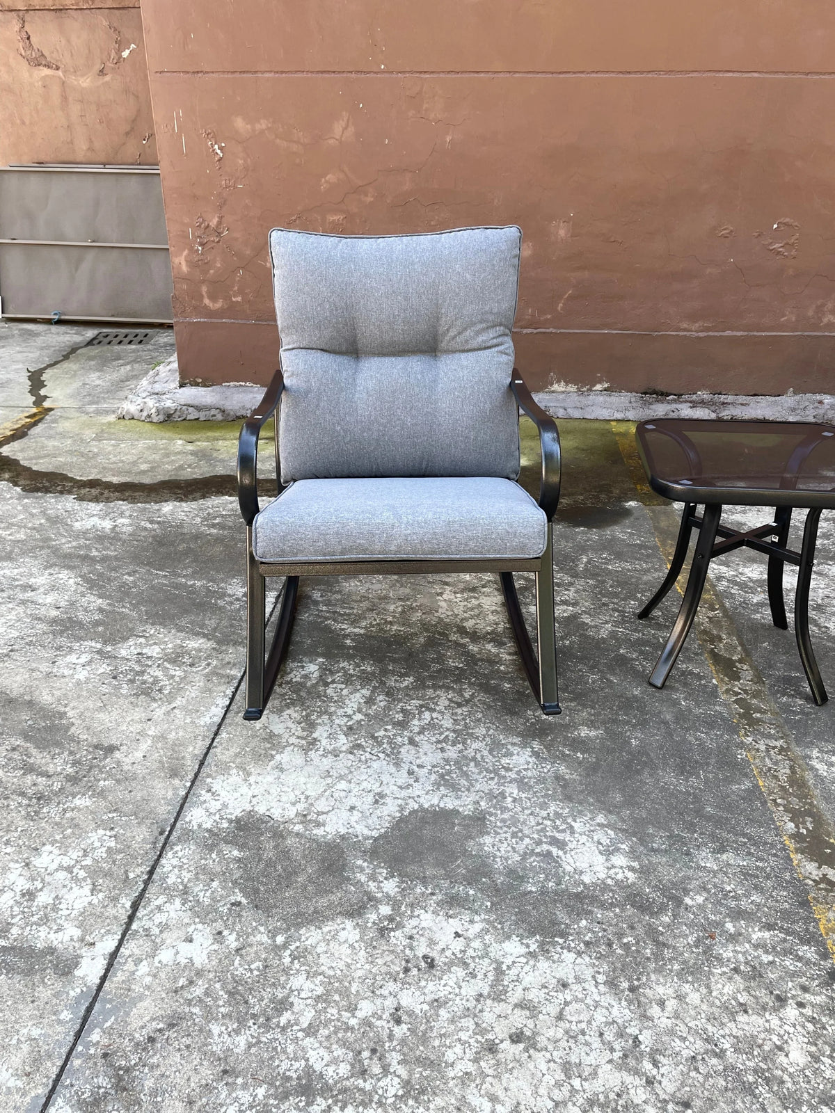 3 Pc Outdoor Swivel Rocker Patio Chairs - Gray S822140
