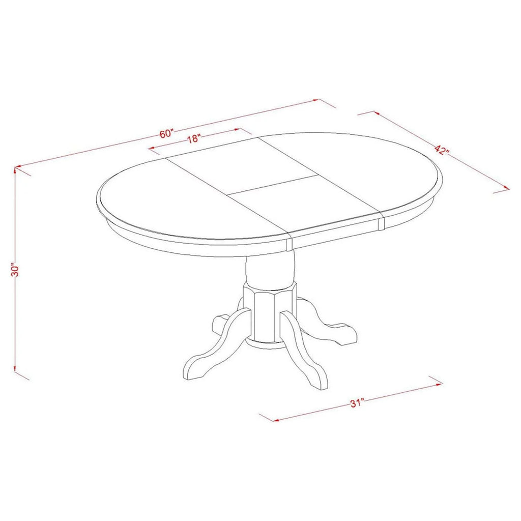 Oval Dining Table with Leaf & 4 Chairs T339