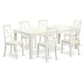 Linen White 7 Piece Kitchen Table & Chair Set H4389
