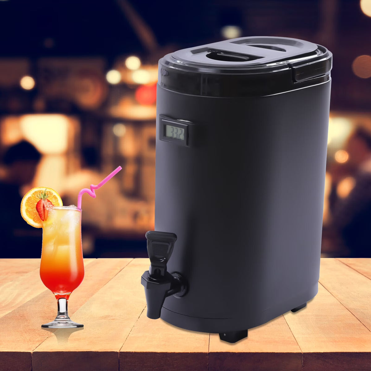 10L Insulated Stainless Beverage Dispenser with Thermometer Z5698