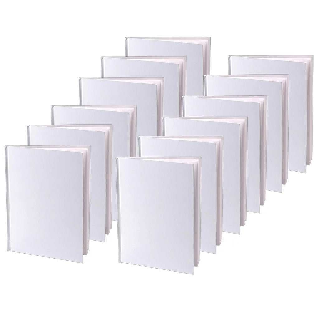 Hardcover Blank Book 6" x 8" Portrait White Pack of 12 A760