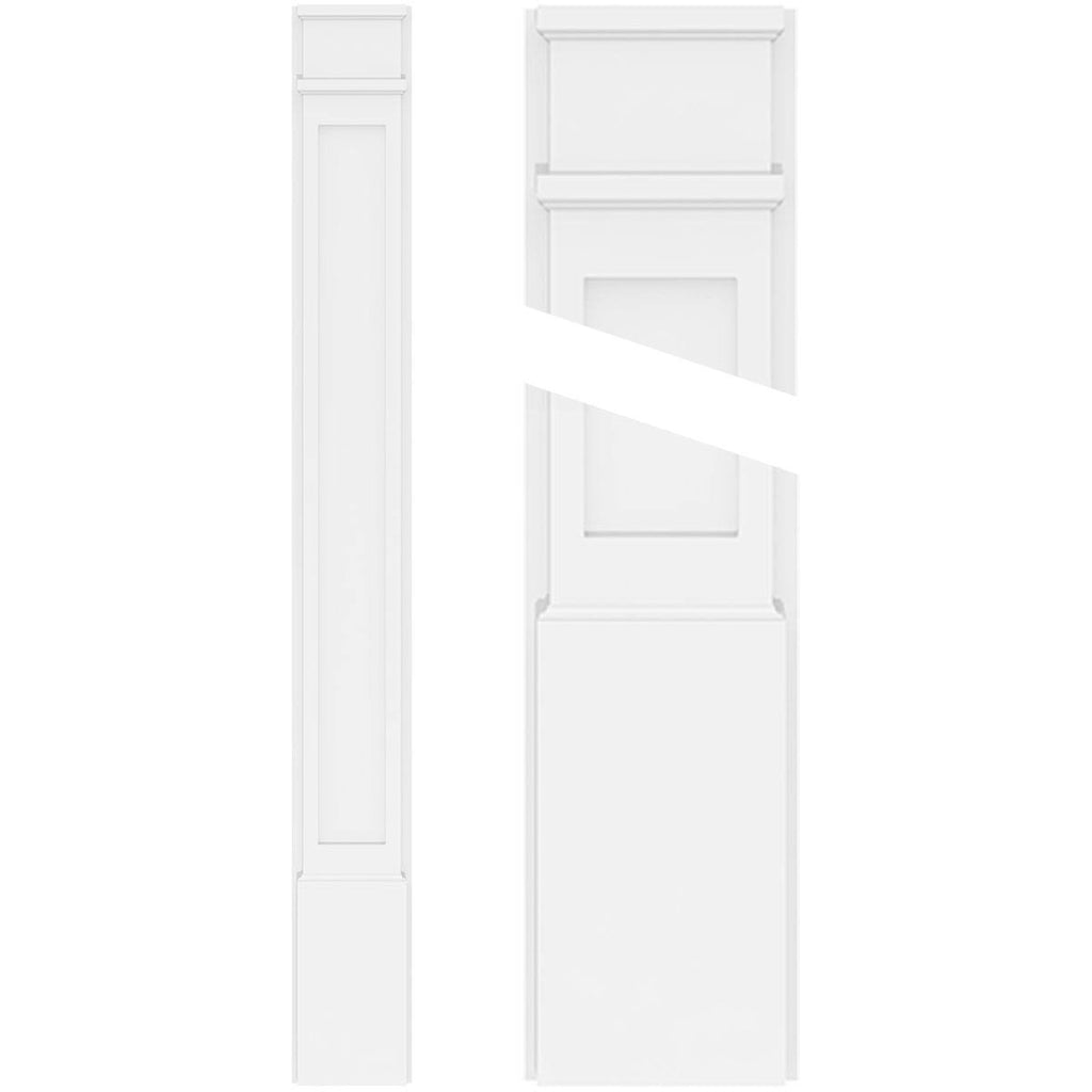 Flat Panel PVC Pilaster with Decorative Capital & Base (Pair) Y254055