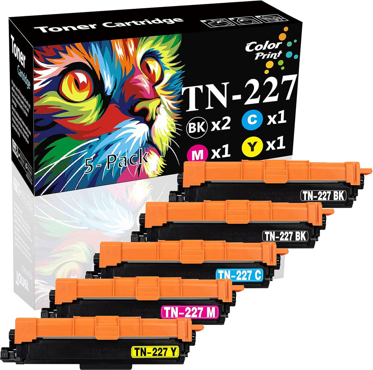Compatible TN227 Toner Cartridge Replacement 5-Pack H3353