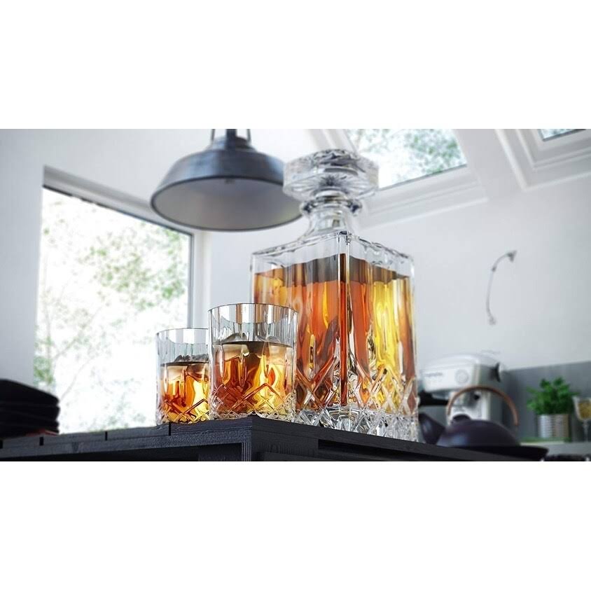 Crystal Decanter Set with 6 Double Old Fashioned Glasses A35630