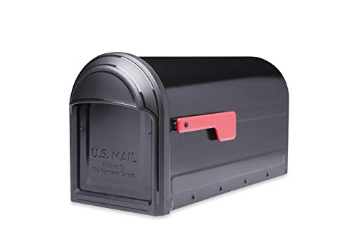 Galvanized Steel Post Mount Mailbox, Black, Large Capacity I246610