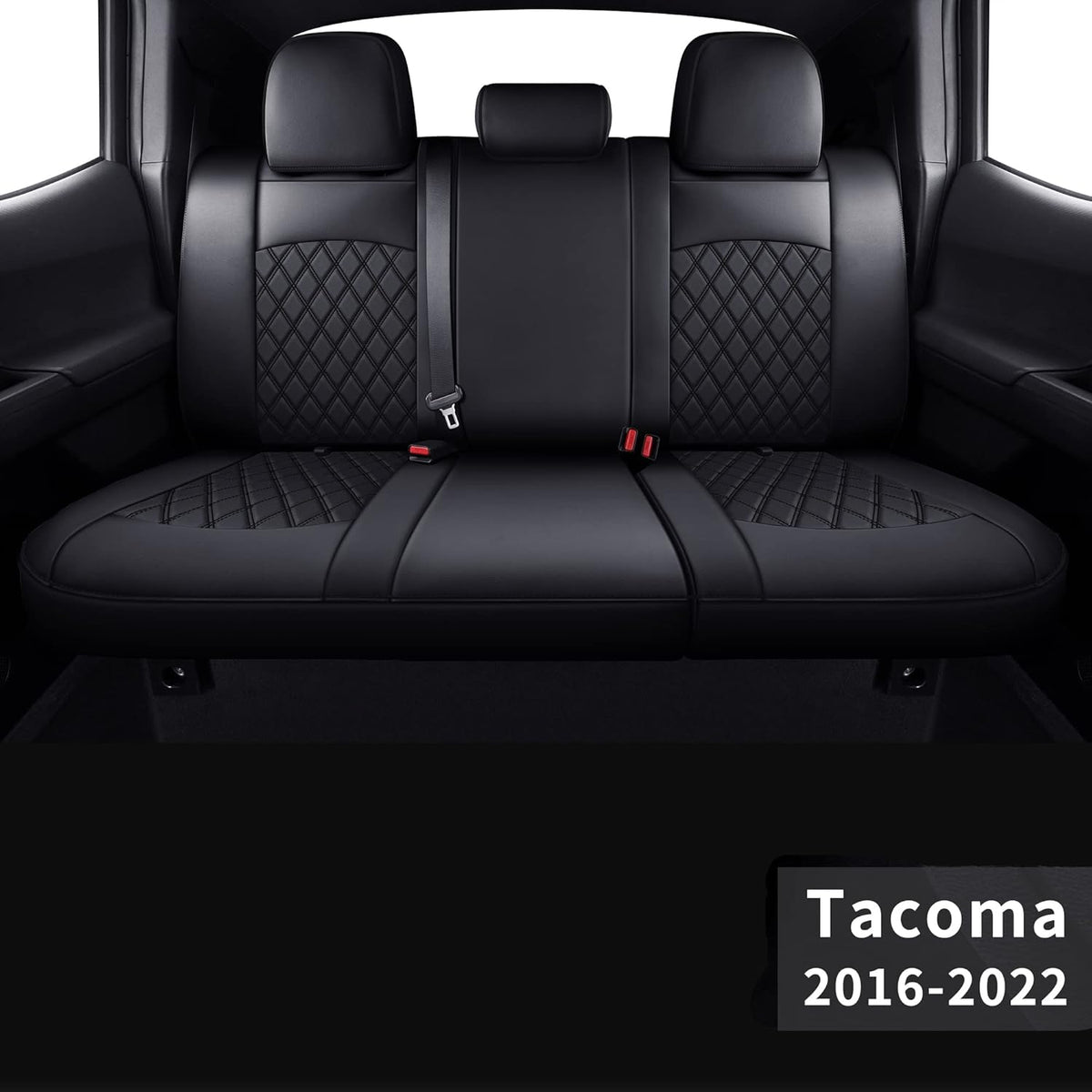 Black & Red Faux Leather Seat Covers F21047