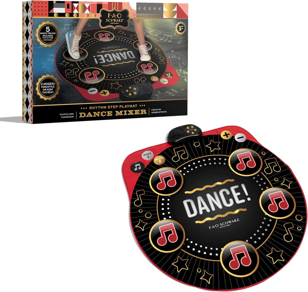 Giant Electronic Dance Mat DJ Mixer with Piano Keyboard & Turntable Scratch Pads, Pack of 2 D140