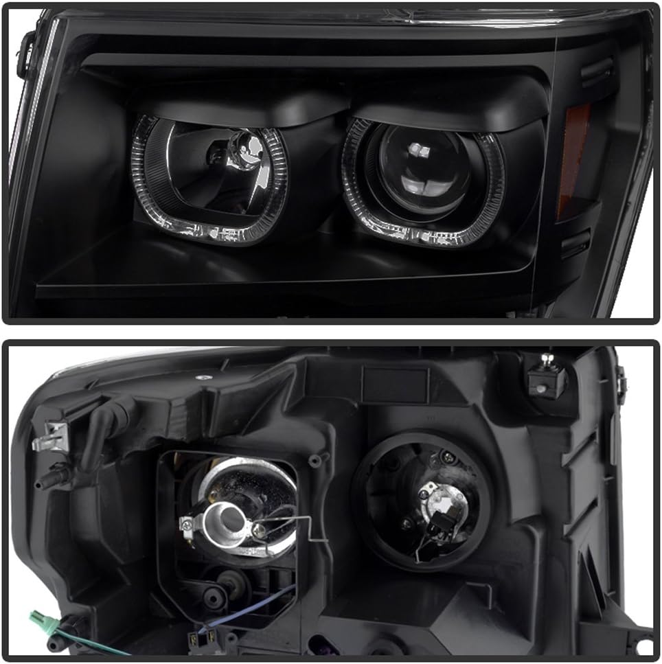 Black SMD LED Halo Projector Headlights I155008