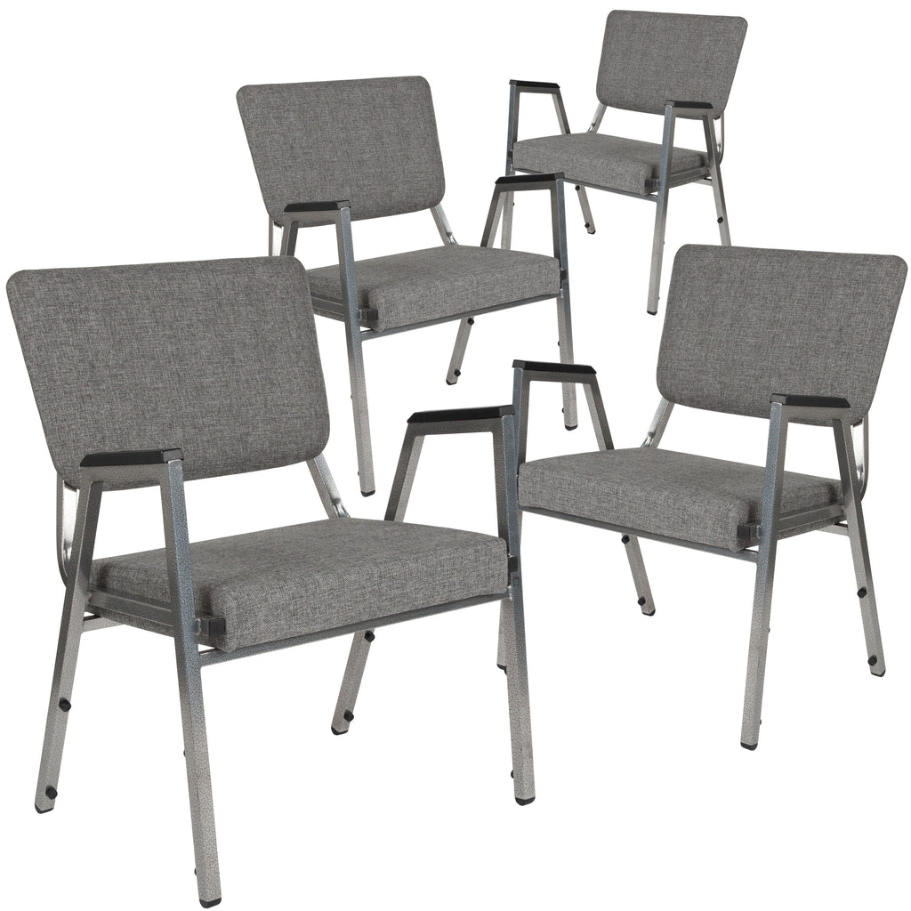 4 Pack Grey Fabric Medical Reception Arm Chair N6507