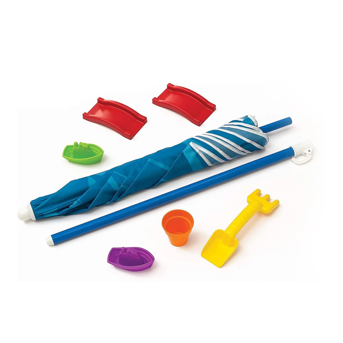 Blue Plastic Sandbox and Water Table with Cover and Umbrella W2165
