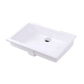 Matte White Rectangular Undermount Bathroom Sink with Overflow Z5428