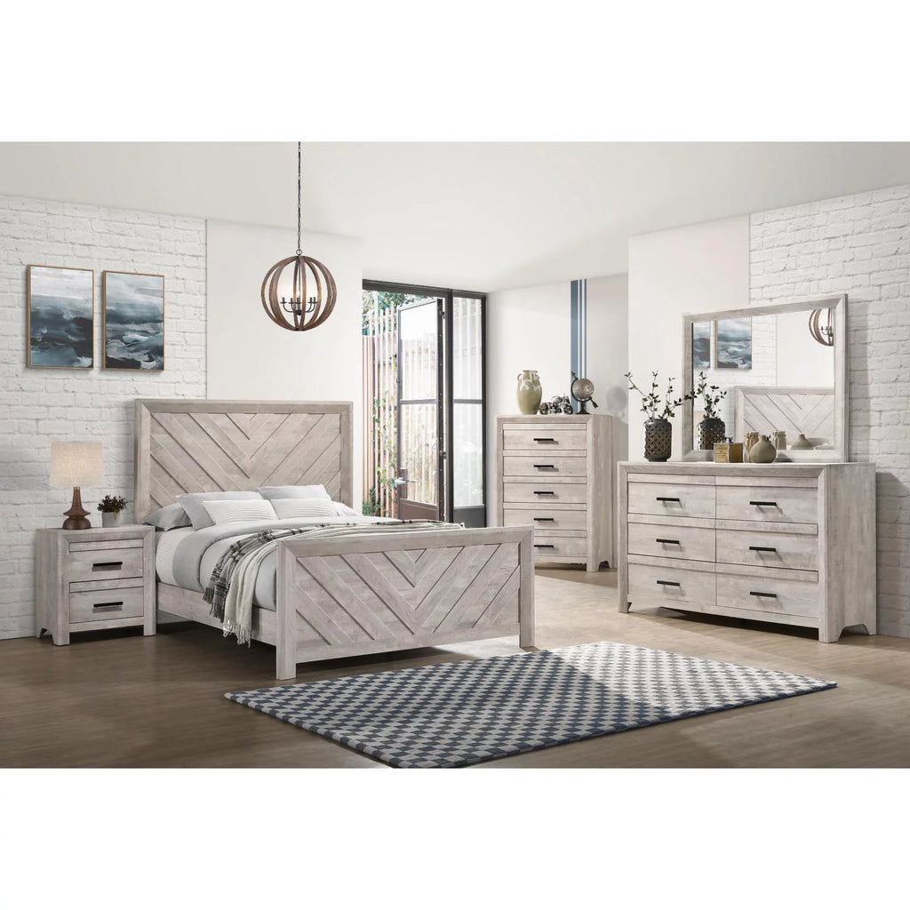 White 2 Drawer Nightstand S923