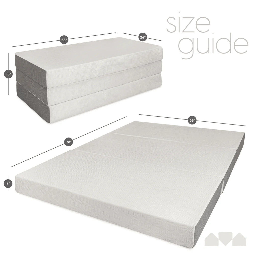 6-Inch Memory Foam Tri Folding Mattress Full Size I969